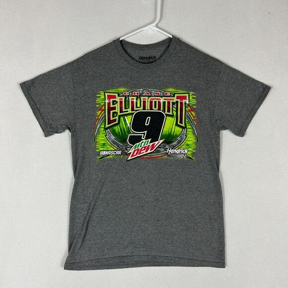 Hendrick Motorsports Chase Elliott #9 Mtn Dew Graphic T-Shirt Men's Medium Gray - Picture 1 of 9